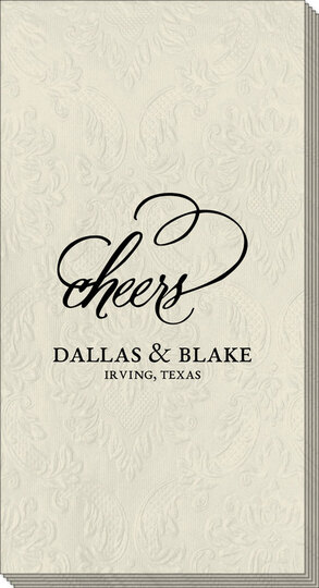 Refined Cheers Carte Embossed Guest Towels